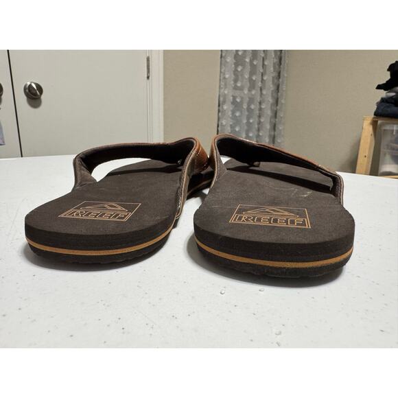 REEF Newport Vegan Leather Brown Flip Flop Size 8 - Picture 7 of 7